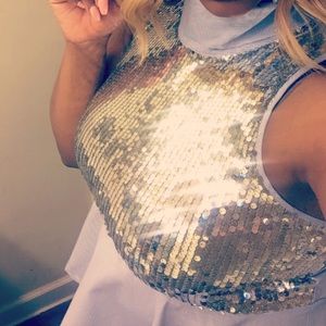 Sequin Peplum Top